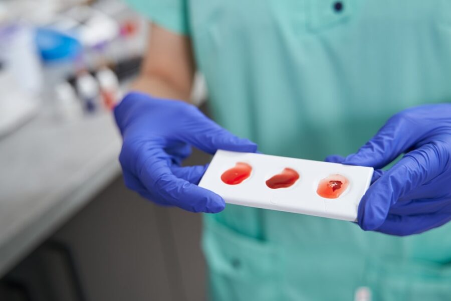 doctor doing blood typing