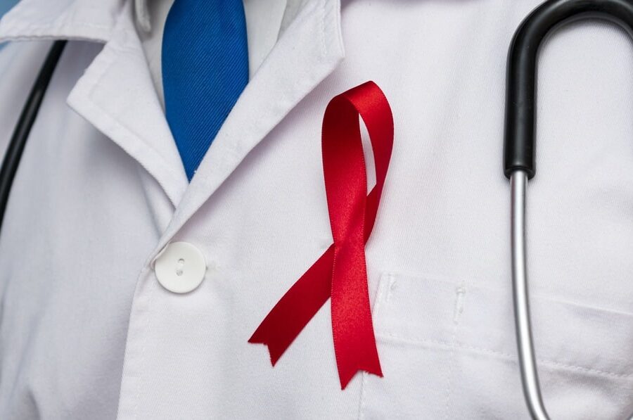 doctor with std awareness ribon